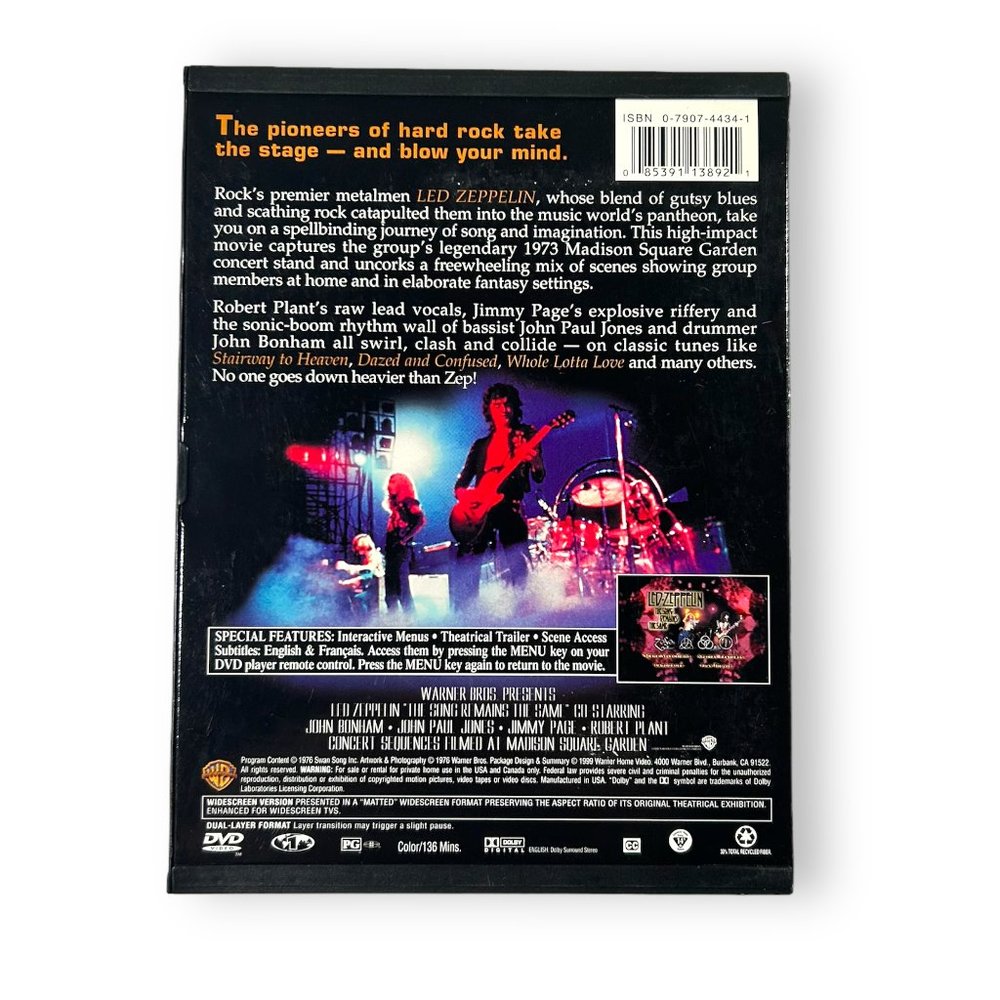 Led Zeppelin – The Song Remains The Same - 1999 - DVD - Picture 2 of 3